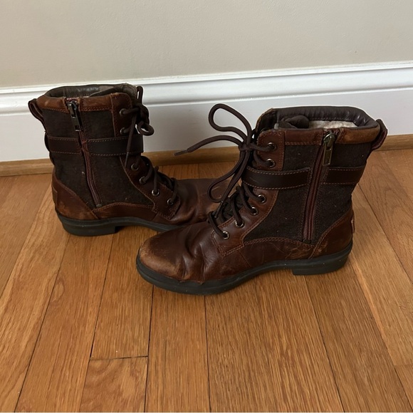 Ugg Australia Kesey Brown Lace Up Leather Combat Outdoor Boot Women’s Size 6 - Picture 7 of 9